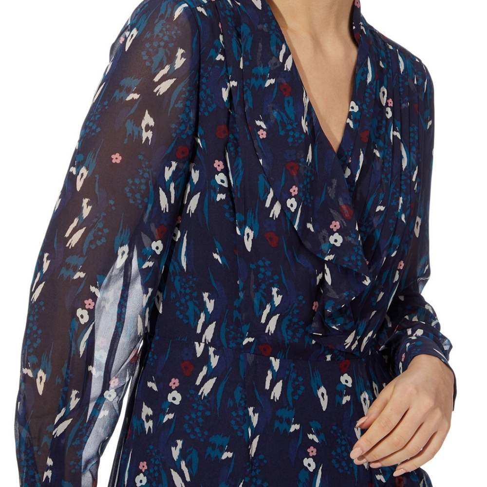 NWT REISS | Maris Long Sleeve Floral Mini Dress - Picture 3 of 9